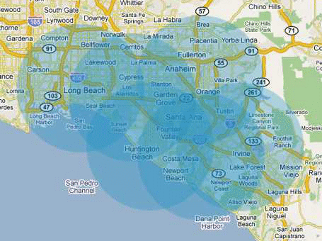 Los Angeles wireless Internet coverage map